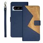 For Google Pixel 8 Pro idewei Two-color Splicing Leather Phone Case(Blue) - 1