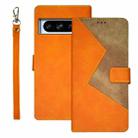 For Google Pixel 8 Pro idewei Two-color Splicing Leather Phone Case(Orange) - 1