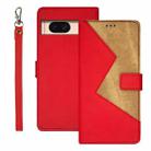 For Google Pixel 8a idewei Two-color Splicing Leather Phone Case(Red) - 1