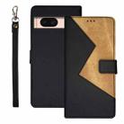 For Google Pixel 8a idewei Two-color Splicing Leather Phone Case(Black) - 1