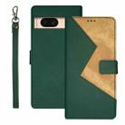 For Google Pixel 8a idewei Two-color Splicing Leather Phone Case(Green) - 1
