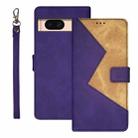 For Google Pixel 8a idewei Two-color Splicing Leather Phone Case(Purple) - 1