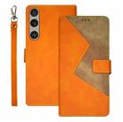 For Sony Xperia 1 VI idewei Two-color Splicing Leather Phone Case(Orange) - 1