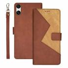 For Sony Xperia 10 VI idewei Two-color Splicing Leather Phone Case(Brown) - 1