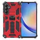 For Samsung Galaxy A35 Armor Shockproof TPU + PC Magnetic Phone Case with Holder(Red) - 1