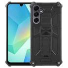 For Samsung Galaxy A36 5G Armor Shockproof TPU + PC Magnetic Phone Case with Holder(Black) - 1