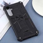 For Samsung Galaxy A36 5G Armor Shockproof TPU + PC Magnetic Phone Case with Holder(Black) - 2