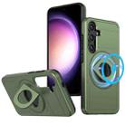 For Samsung Galaxy S24+ 5G MagSafe Ring Holder Armor Phone Case(Olive Green) - 1