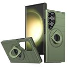 For Samsung Galaxy S25 Ultra 5G Armor MagSafe Ring Holder Phone Case(Olive Green) - 1