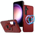 For Samsung Galaxy S25+ 5G Armor MagSafe Ring Holder Phone Case(Red) - 1