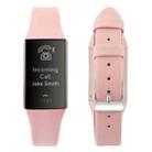 For Fitbit Charge 3 Plastic Leather Watch Band, Size:S(Pink) - 1