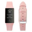 For Fitbit Charge 3 Plastic Leather Watch Band, Size:L(Pink) - 1