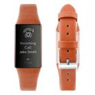 For Fitbit Charge 3 Plastic Leather Watch Band, Size:L(Brown) - 1