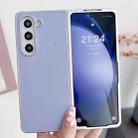 For Samsung Galaxy Z Fold4 5G Metallic Paint Leather Phone Case(Purple) - 1