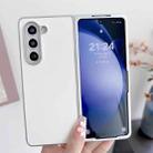 For Samsung Galaxy Z Fold3 5G Metallic Paint Leather Phone Case(White) - 1