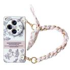 For OPPO Find N3 Pearlescent Paint Painted PC Phone Case with DIY Scarf Bracelet(Sketch Flower) - 1