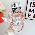 For vivo X Flip Pearlescent Paint Painted PC Phone Case with DIY Scarf Bracelet(Sketch Flower) - 2