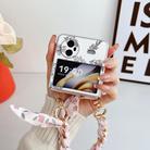 For vivo X Flip Pearlescent Paint Painted PC Phone Case with DIY Scarf Bracelet(Sketch Flower) - 3
