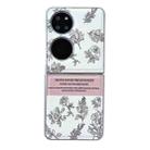 For Huawei P50 Pocket Pearlescent Paint Painted PC Phone Case(Sketch Flower) - 1