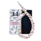 For Huawei Mate X5 Pearlescent Paint Painted PC Phone Case with DIY Scarf Bracelet(Sketch Flower) - 1