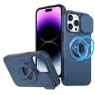 For iPhone 14 Pro Camshield MagSafe Ring Holder Armor Phone Case(Blue) - 1
