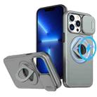 For iPhone 13 Pro Max Camshield MagSafe Ring Holder Armor Phone Case(Titanium Grey) - 1