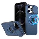 For iPhone 12 Pro Max Camshield MagSafe Ring Holder Armor Phone Case(Blue) - 1
