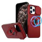 For iPhone 11 Pro Max Camshield MagSafe Ring Holder Armor Phone Case(Red) - 1