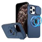 For iPhone 11 Pro Max Camshield MagSafe Ring Holder Armor Phone Case(Blue) - 1