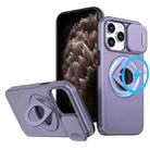 For iPhone 11 Pro Max Camshield MagSafe Ring Holder Armor Phone Case(Purple) - 1