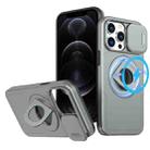 For iPhone 12 Pro Camshield MagSafe Ring Holder Armor Phone Case(Titanium Grey) - 1