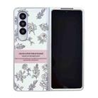 For Samsung Galaxy Z Fold5 5G Pearlescent Paint Painted PC Phone Case(Sketch Flower) - 1