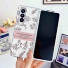 For Samsung Galaxy Z Fold5 5G Pearlescent Paint Painted PC Phone Case(Sketch Flower) - 2