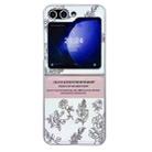 For Samsung Galaxy Z Flip5 5G Pearlescent Paint Painted PC Phone Case(Sketch Flower) - 1