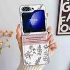 For Samsung Galaxy Z Flip5 5G Pearlescent Paint Painted PC Phone Case(Sketch Flower) - 2