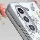 For Samsung Galaxy Z Fold6 Pearlescent Paint Painted PC Phone Case(Sketch Flower) - 3