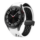 For Samsung Galaxy Watch 6 / 6 Classic Two Color Magnetic Folding Black Buckle Watch Band(White Black) - 1