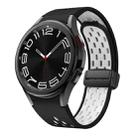 For Samsung Galaxy Watch 6 / 6 Classic Two Color Magnetic Folding Black Buckle Watch Band(Black White) - 1