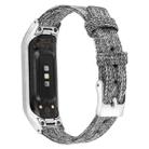 For Samsung Galaxy Fit E Stainless Steel Canvas Watch Band, Size:L(Light Gray) - 1