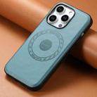 For iPhone 15 Pro Max Denior Cowhide Texture Leather MagSafe Phone Case(Blue) - 2