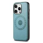 For iPhone 15 Pro Max Denior Cowhide Texture Leather MagSafe Phone Case(Blue) - 3