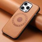 For iPhone 15 Pro Max Denior Cowhide Texture Leather MagSafe Phone Case(Khaki) - 2