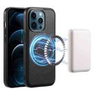 For iPhone 12 Pro Max Denior Cowhide Texture Leather MagSafe Phone Case(Black) - 1