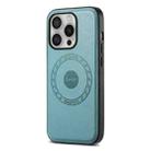 For iPhone 16 Pro Denior Cowhide Texture Leather MagSafe Phone Case(Blue) - 3