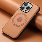 For iPhone 16 Pro Max Denior Cowhide Texture Leather MagSafe Phone Case(Khaki) - 2