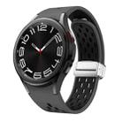 For Samsung Galaxy Watch 6 / 6 Classic Two Color Magnetic Folding Silver Buckle Watch Band(Dark Black) - 1