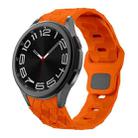 For Samsung Galaxy Watch 6 / 6 Classic Football Pattern Reverse Buckle Silicone Watch Band(Orange) - 1