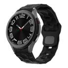 For Samsung Galaxy Watch 6 / 6 Classic Football Pattern Reverse Buckle Silicone Watch Band(Black) - 1