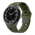 For Samsung Galaxy Watch 6 / 6 Classic Football Pattern Reverse Buckle Silicone Watch Band(Army Green) - 1