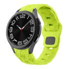For Samsung Galaxy Watch 6 / 6 Classic Football Pattern Reverse Buckle Silicone Watch Band(Lime Green) - 1